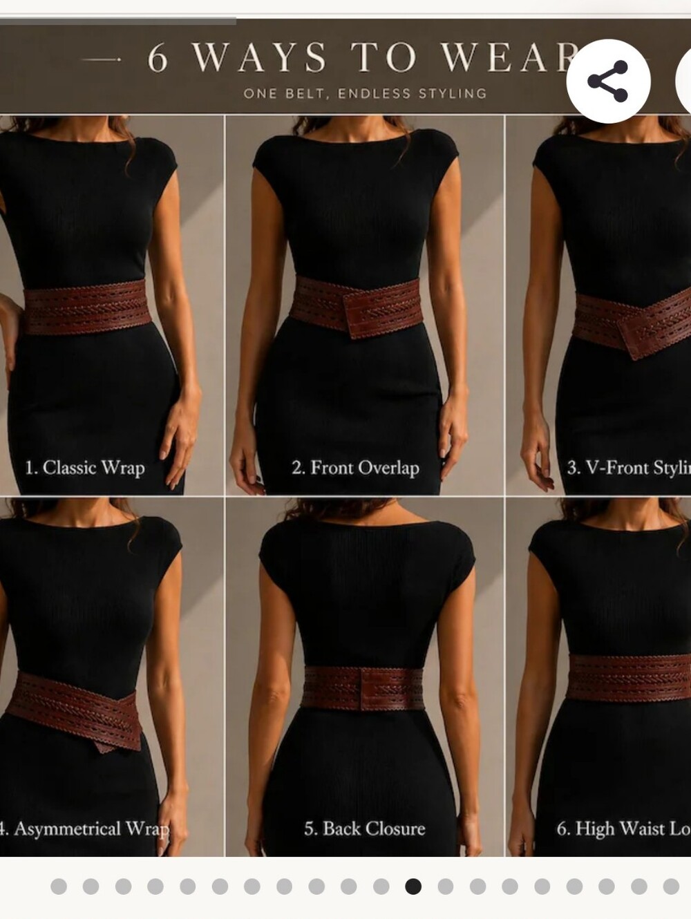 Saddle Brown Leather Artisan Corset Wide Multi-Way Statement Belt XL LIKE NEW - Picture 6 of 15